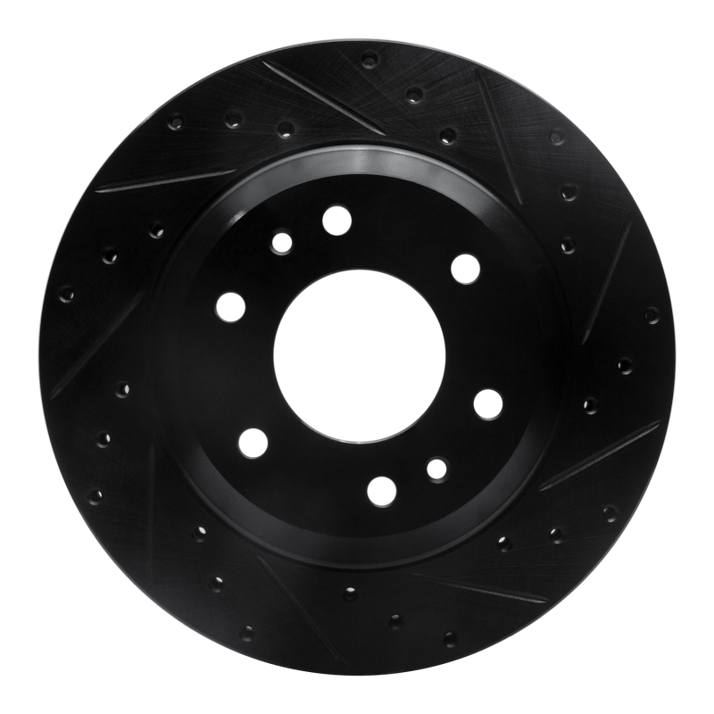 Buick Rainier Brake Rotor (1) - Front Right - R1 Concepts - Drilled & Slotted - Black - `02-`05